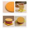 8Pcs/Set Cute Burger Shape Coaster Non-slip Creative Cup Pad PVC Insulation Mat  Afternoon Tea Mug