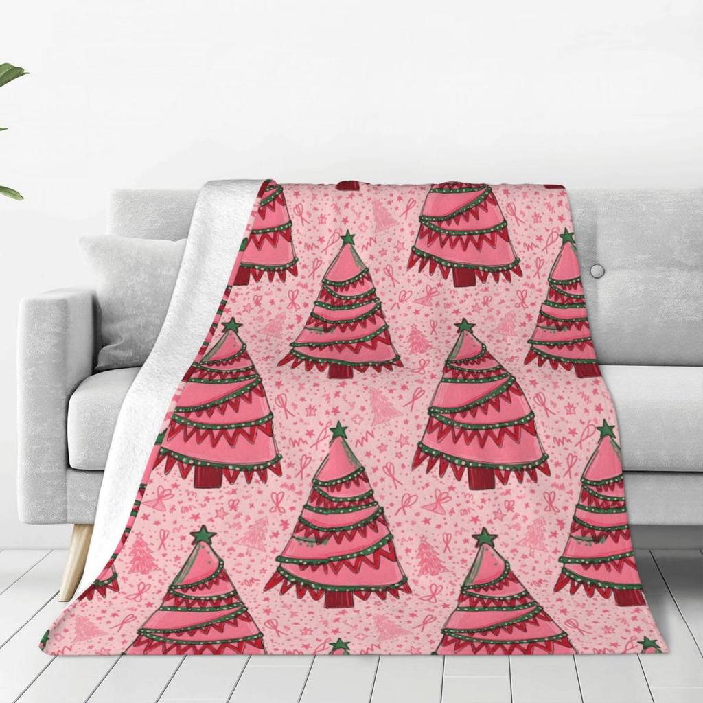 Custom Merry Christmas Wallpaper Blanket 3D Printed Soft Flannel Fleece Warm Throw Blankets For Office Bedroom Sofa Quilt
