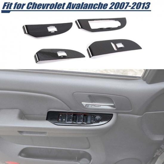 Inner Carbon Fiber Window Lift Switch Trim For Suburban Tahoe YUKON SIERRA 07-13
