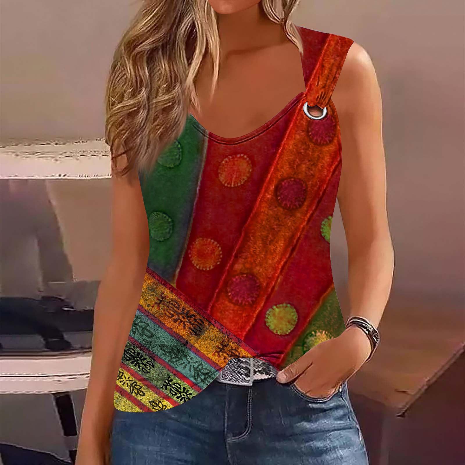 

Женская майка с V-образным вырезом, базовые повседневные летние летние топы без рукавов с глубоким боковым вырезом и принтом для женщин XL киноварь