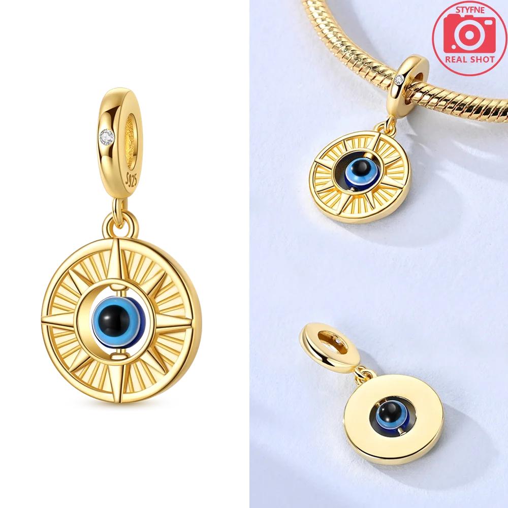 Gold Sun Face Pendant Bead Component Sun s Eye Charm Bead Components Bead Components Compatible With Bracelet High Quality Fine Jewelry Authentic