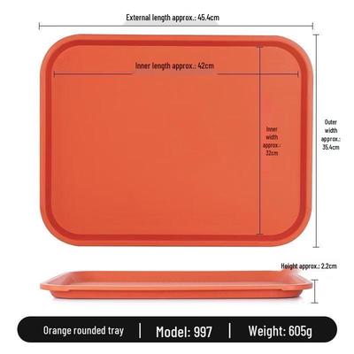ROYUGO Large Orange Plastic Serving Tray