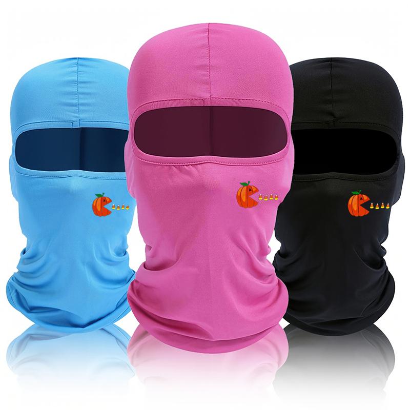 Personalized pumpkin printed balaclava hat for men and women, windproof riding hat, lightweight, breathable and comfortable