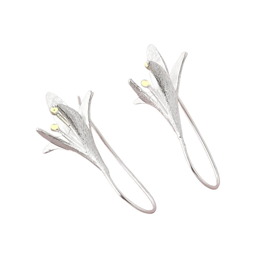 925 Sterling Silver Fashion Light Luxury Lily Earrings Birthday Party Anniversary Gift