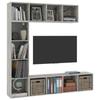 VidaXL 3-piece bookcase/TV Stand Set Concrete Grey 180x30x180 Cm