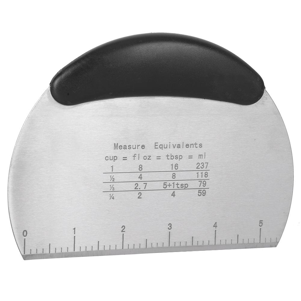 Stainless Steel Dough Cake Scraper Pizza Cutter Cutting Knife with Scale Baking Tool