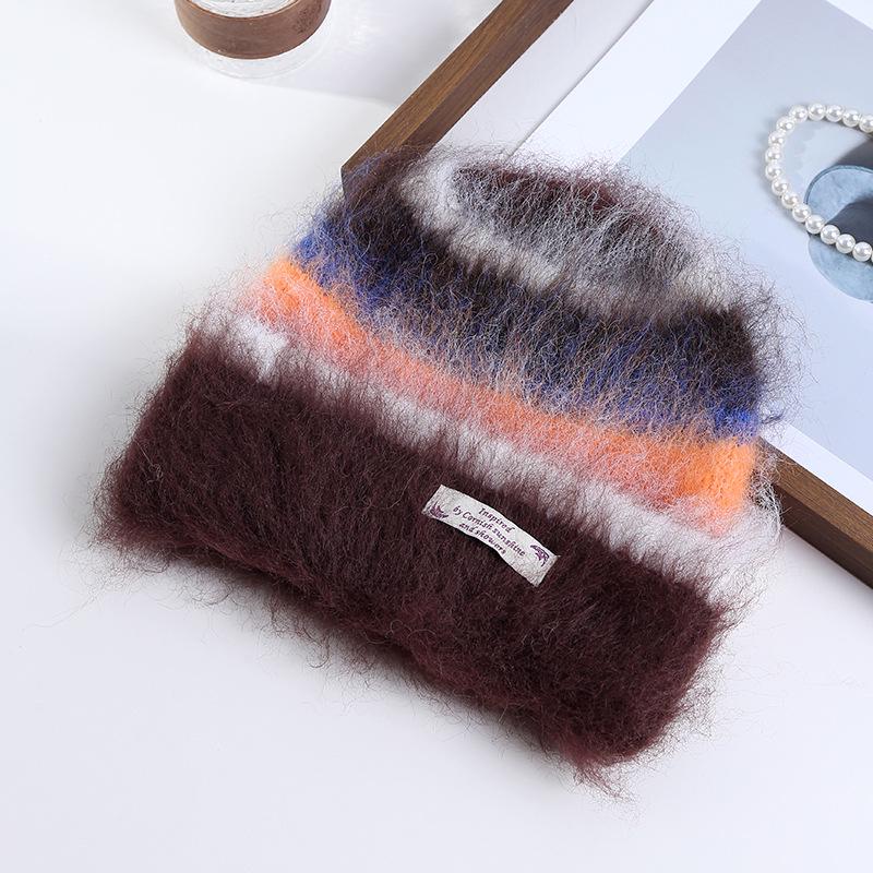 

Women s Korean Style Plush Knitted Winter Hat коричневий
