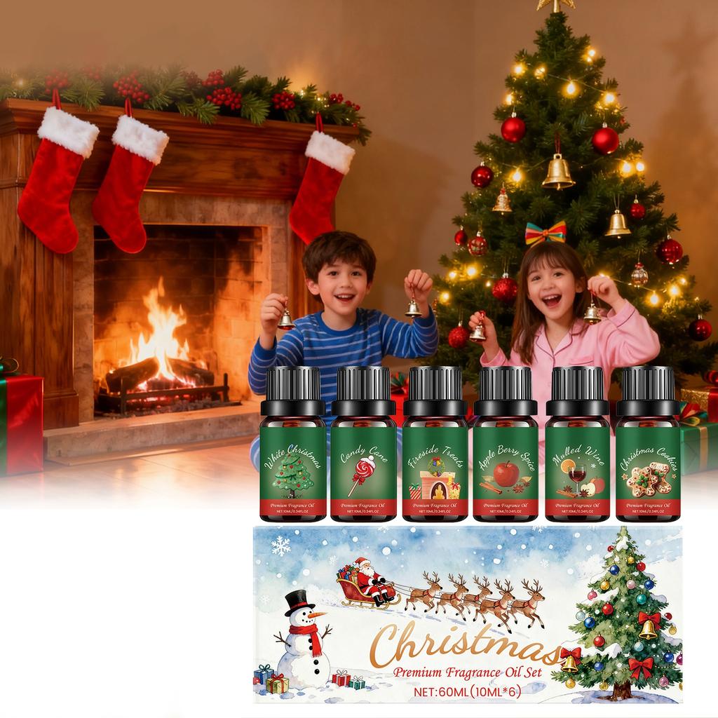 Weihnachts-Aromaöl-Set Mit Milden Inhaltsstoffen Und Einem Langanhaltenden Duft Ist Ein Festliches Zuhause-Geschenk 60ML