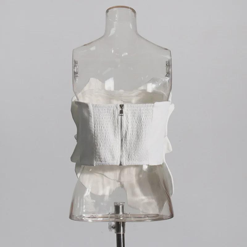 2025 Women's Floral Tube Top Vest - Three-Dimensional Design, Summer Fashion