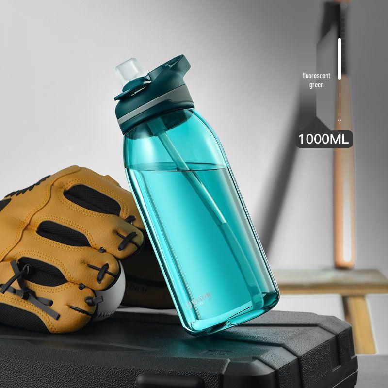 Vanow 1000ml Portable Sports Straw Water Bottle