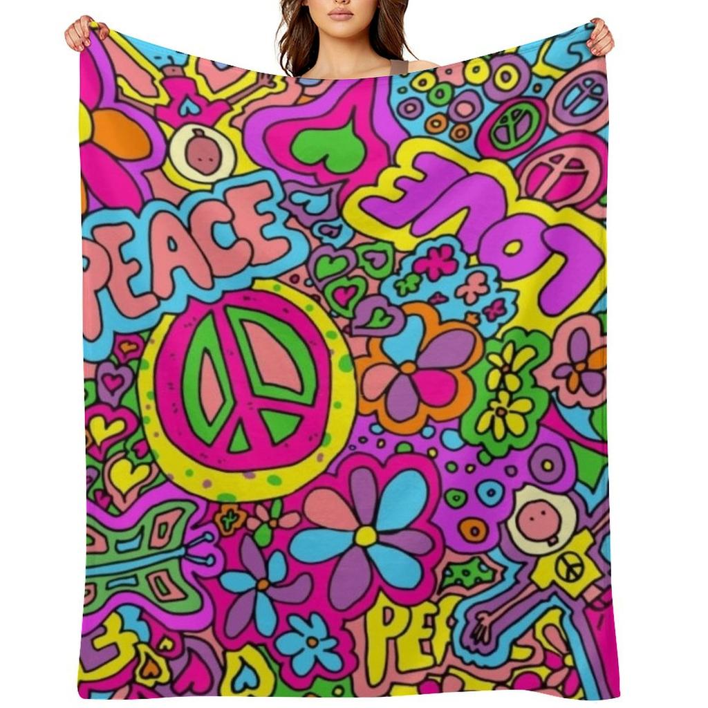 More Love and Peace Throw Blanket Furrys Luxury Thicken For Sofa Thin Softest Blankets