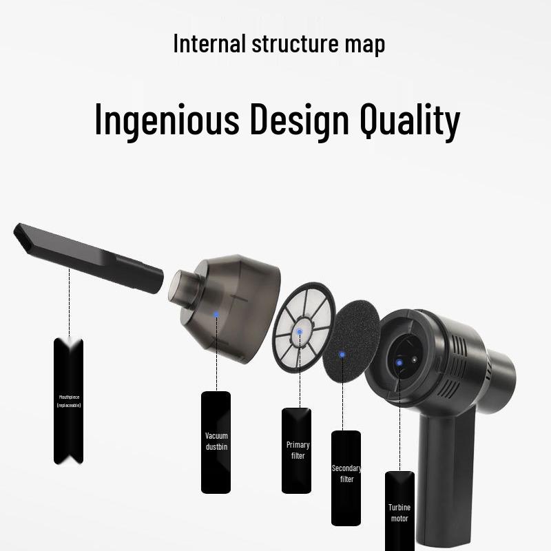 Wireless USB Charging Handheld Vacuum & Speaker Cleaner for Desktop Computers