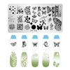 12*6cm Nail Stamping Plates Rose Butterfly Nail Art Plate Stainless Steel Nail Design Stencil Tools DIY Printing Design Stamp