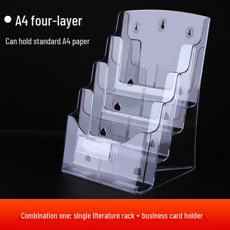 A4 Acrylic Three-Layer Brochure and Leaflet Display Stand