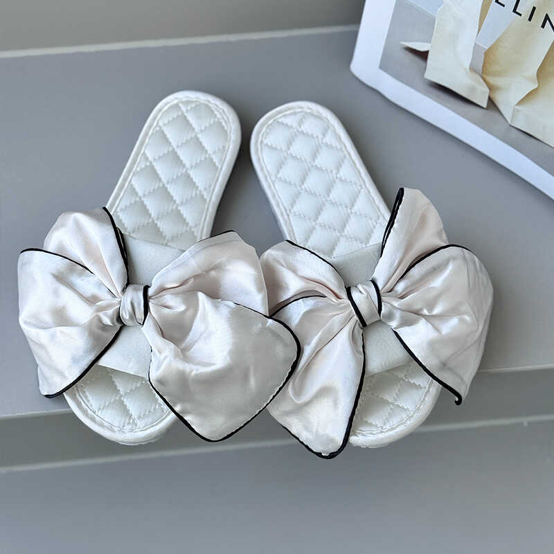 Fashion Slippers Casual Butterfly-Knot Flat Shoes Female Slides Luxury Soft Massage Butterfly-knot Fashion Shoes Butterfly-Knot Home Sli