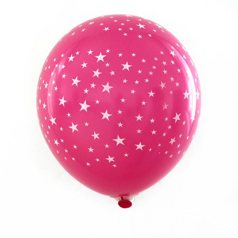12inch 2.8g Star Printed Round Latex Balloon Wedding And Festival Party Birthday Party Store Decoration Scene Layout Balloon