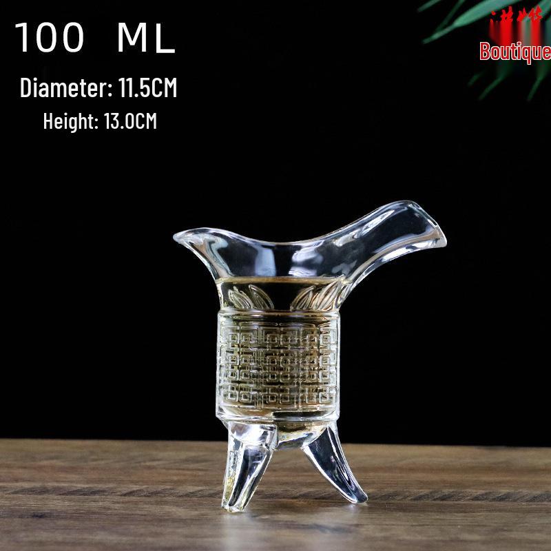 Ancient Emperor Antique Style Lead-Free Glass Wine Set: Three-Legged Small Cup