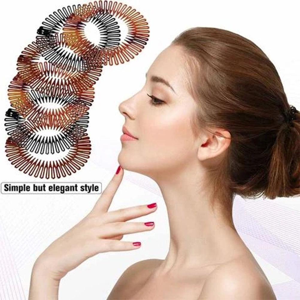 4 Pcs Elastic Hair Band Rice Noodle Comb Spring Wig Comb Fashion Hair Band Hair Combs