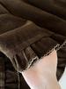 16-Hole Au Li Velvet Plus Size Retro Ruffled Wide-Leg High-Waisted Slimming Trousers - Autumn 2025