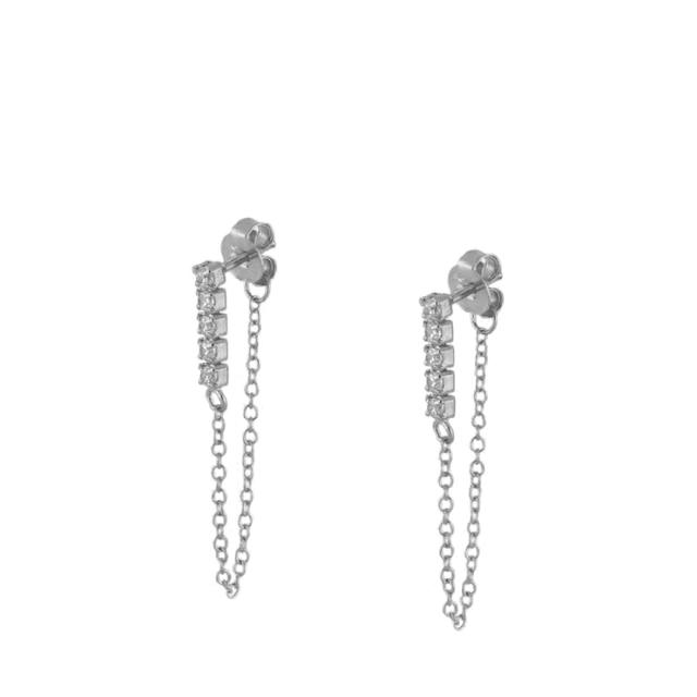 Crmya Yellow Silver Plated Stud Dangle Earrings For Women Cubic Zirconia Hoop Earrings For Women Bohemian Earings Jewelry