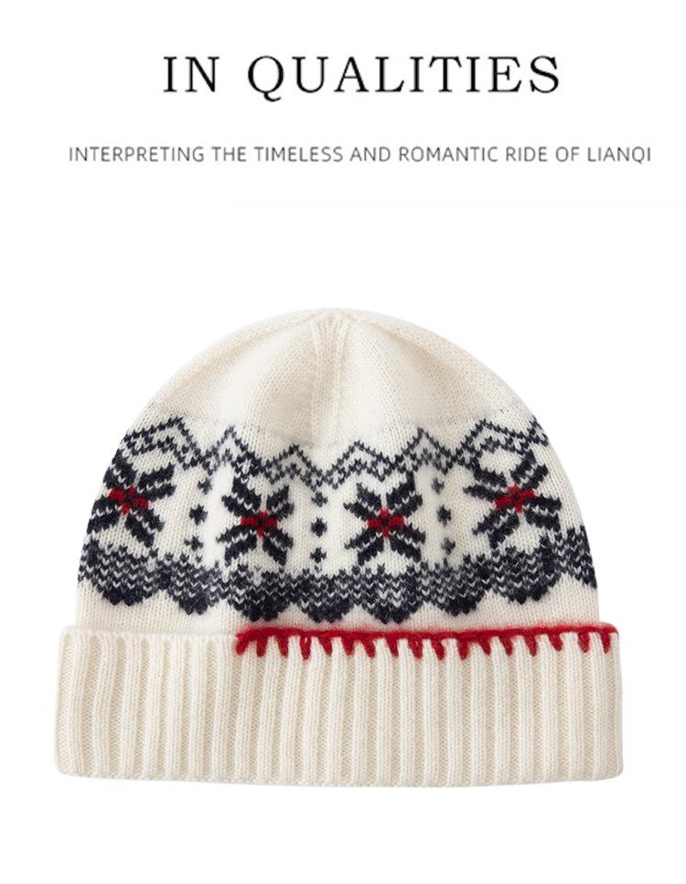 Korean Style 100% Pure Cashmere Knit Hat – Warm, Stylish Ear Protection Skullcap for Couples