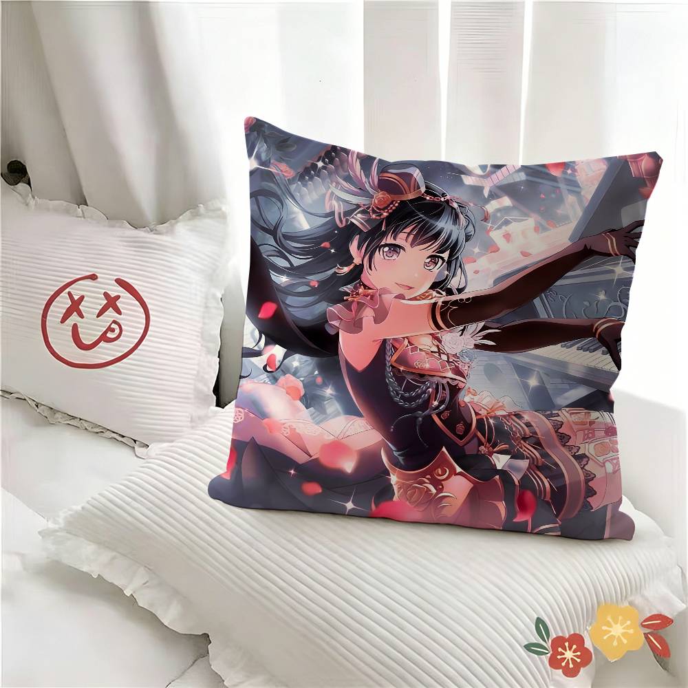 pc Anime BanG Dream Shirokane Rinko Pillow Case Fashion Square Pillowcase Bedroom Sofa Room Ins Decoration Leisure