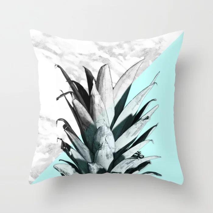 New Car Cushion Marble Geometric Pattern Peach Leather Velvet Pillow Case Pillow