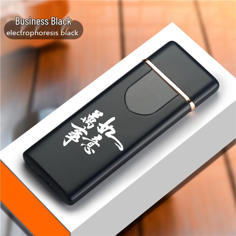 Ultra-thin Rechargeable Electronic Lighter with Touch-Sensitive Windproof Design and Power Display