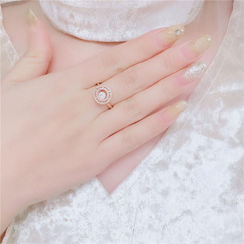 Purple Gold Smart Zircon Ring Rose Gold Plated Simple Fashion Color Gold Ring