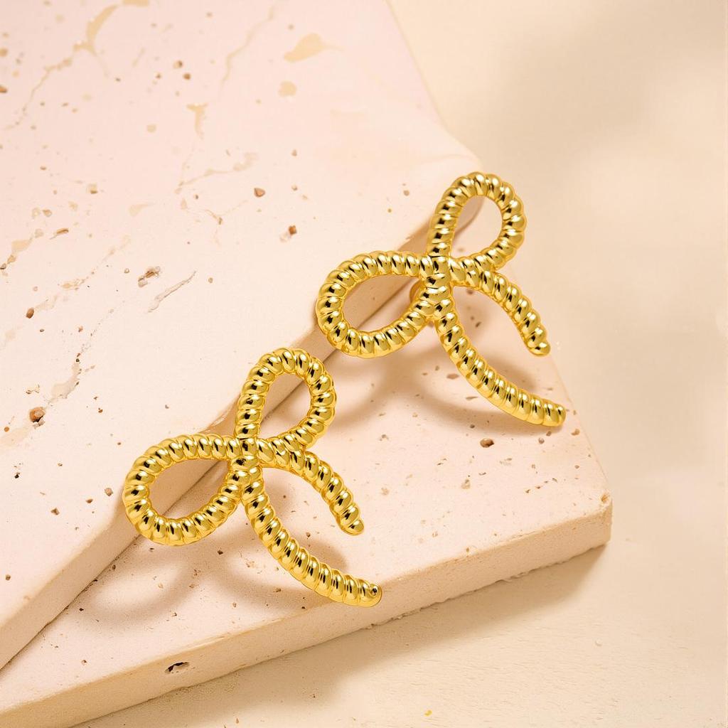 Geometric Irregular 18k Gold Titanium Steel Earrings for Women