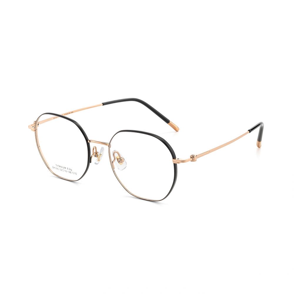 Polygonal Retro Titanium Glasses Frame Unisex with Prescription Lens Option