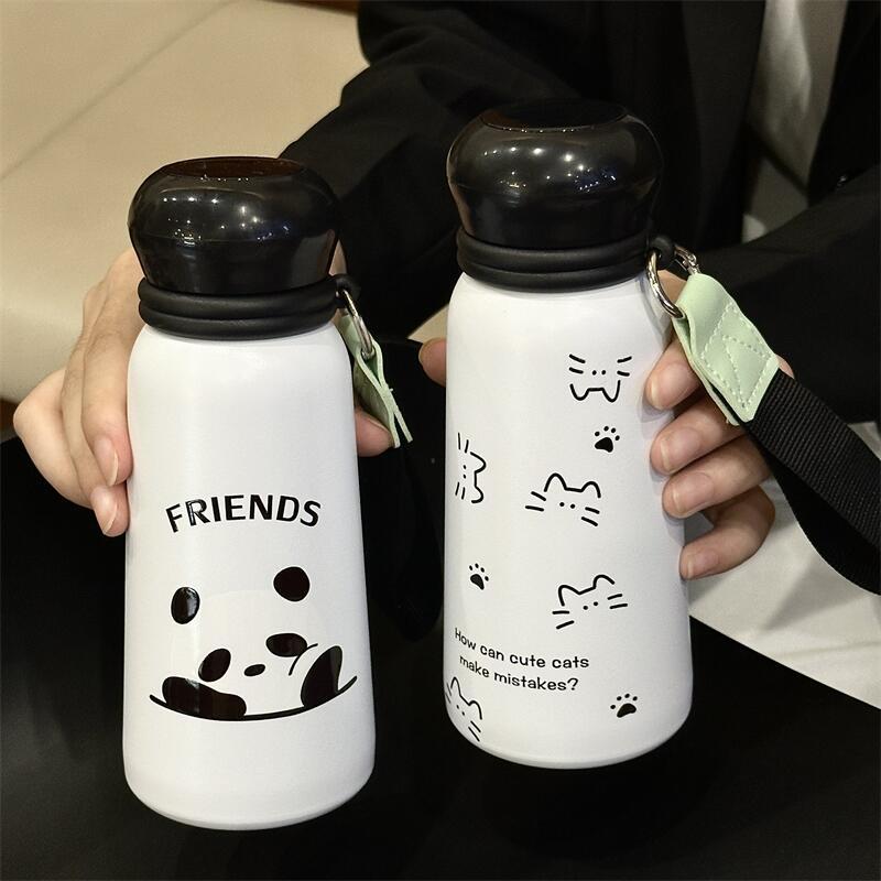 400ML Panda Stainless Steel Smart Thermos Mug LED Temperature Display Coffee Cup Keep Cold Heat Thermal Mug Travel Vacuum Flask