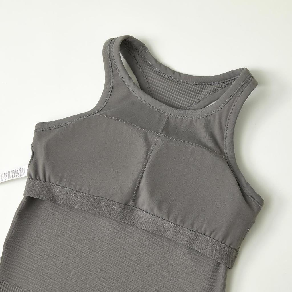 Women's Quick-Dry Breathable I-Shaped Yoga Vest with Chest Pad