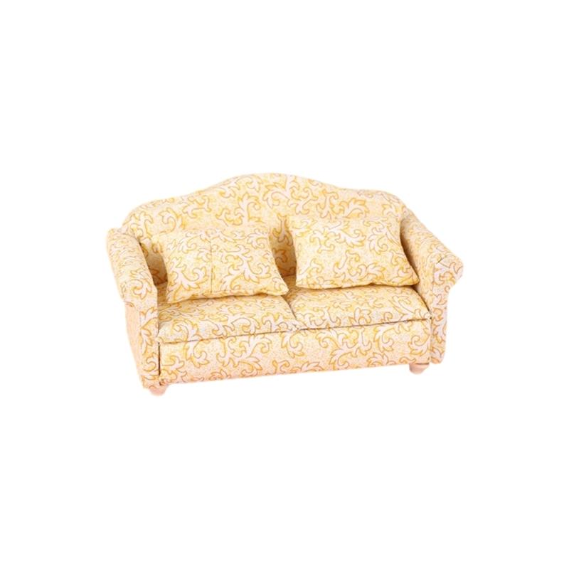 1 12 Toyhouse Furniture Modern Couch Set With Coordinating Throw Pillows Secure Assembly