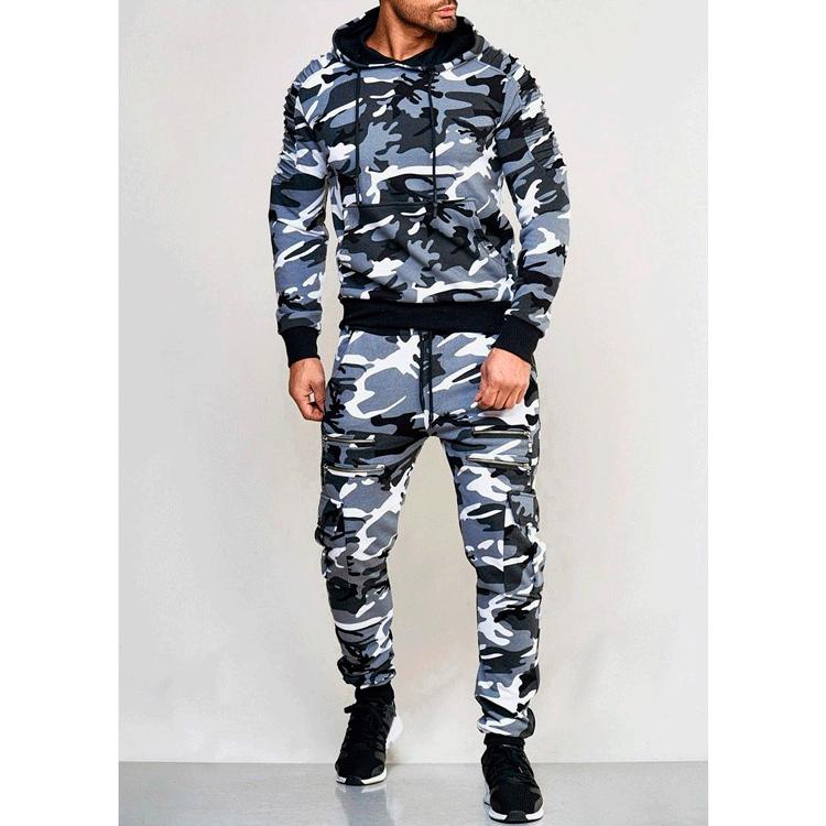 Men’s Outdoor Casual Camo Pullover Set