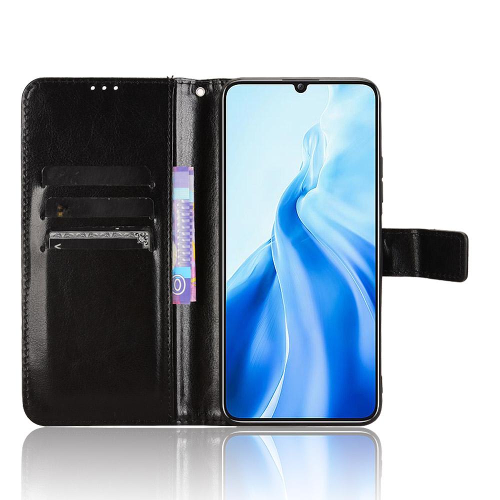 Para Funda tipo cartera Oukitel C51 con soporte y ranuras para tarjetas – Cubierta de cuero tipo flip resistente a golpes, al polvo y de uso rudo para negocios