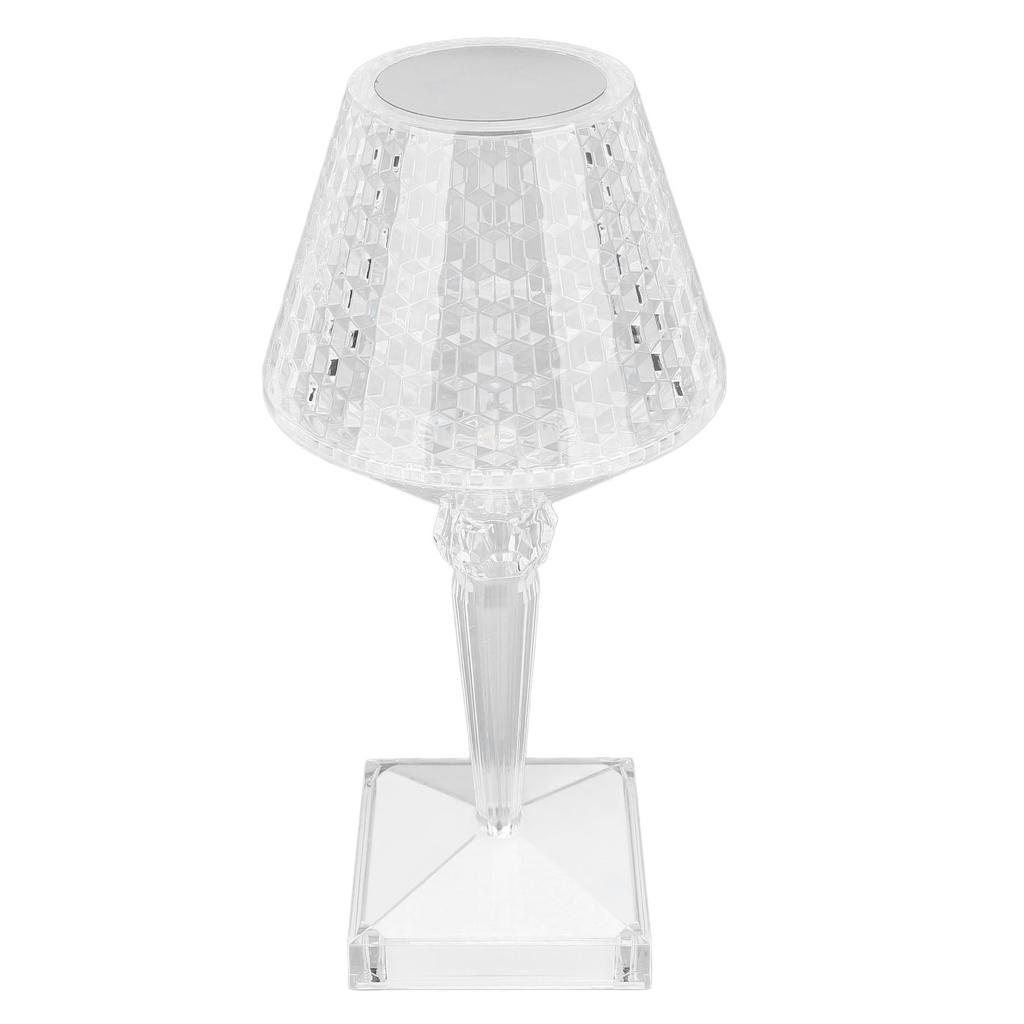 Crystal Acrylic Table Lamp Touch Control 3 Colors Stepless Dimming Cordless Desk Light for Bedroom