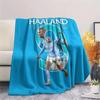 Erling Haaland Printed Flannel Blanket, Soft Throw for Bedroom Sofa, Washable,soccer Fan Merchandise, Great Gift.
