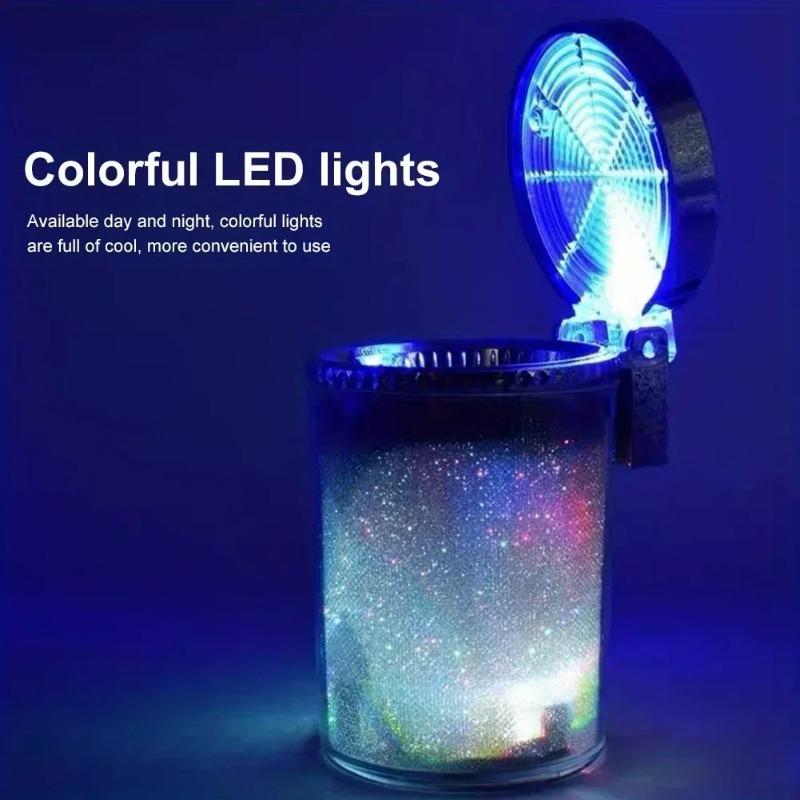 Car Ashtray with LED Lights Car Accessories Colorful Color Lights Air Conditioning Air Outlet Colorful Ashtray