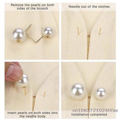 8 sztuk Perłowe Bezpieczne Agrafki Antypoślizgowe Broszka do Sukienki Dekoracja Zapięcia do Talii Sukienki Regulacja Kołnierzyka Szalik Bezpieczeństwo Moda