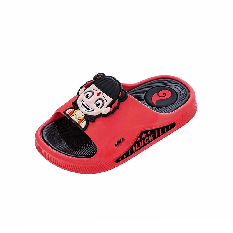 Nezha Kids' Slip-Resistant Cartoon Sandals for Indoor/Outdoor Use