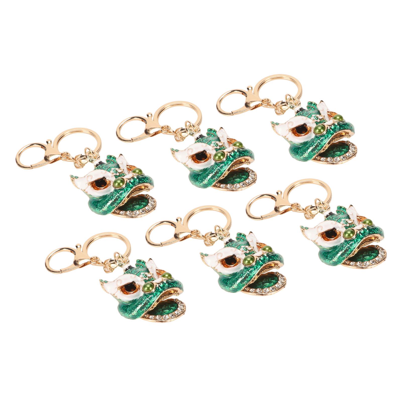 

6 Pcs Key Chains Cartoon Style Shiny Luster Metal Decorative Practical Compact Portable Key Chains Pendant for