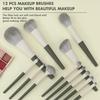 12Pcs Makeup Brushes High Quality Wooden Handle Beginner's Full Set Of Powder Brush Eyeshadow Brush Facial Beauty Tools
