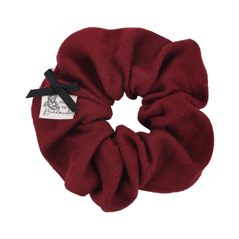 Retro Bows Soft Cotton Hair Scrunchies Fashion Woolen Knitting Headbands Girls Sweet Head Rope Womens Tie Ponytail Rubber Bands