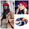 Autumn Winter Beret Hat Painter Style Hat Women Wool Vintage Solid Color Female Warm Walking Cap