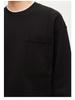 Men's Black Fleece-Lined Faux Two-Piece Round Neck Hoodie - 2025 Autumn/Winter Loose Pullover Top