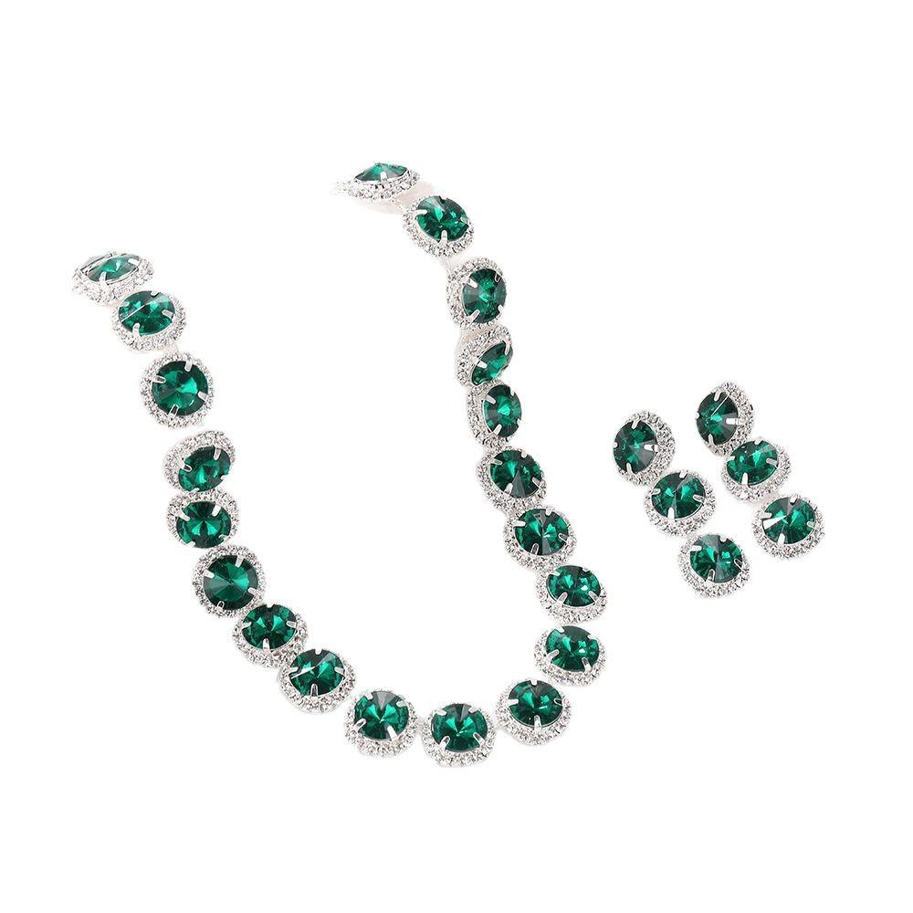 Water Diamond Claw Chain Earring and Necklace Set , Rhinestone Jewelry for Wedding Birthday Party Gift