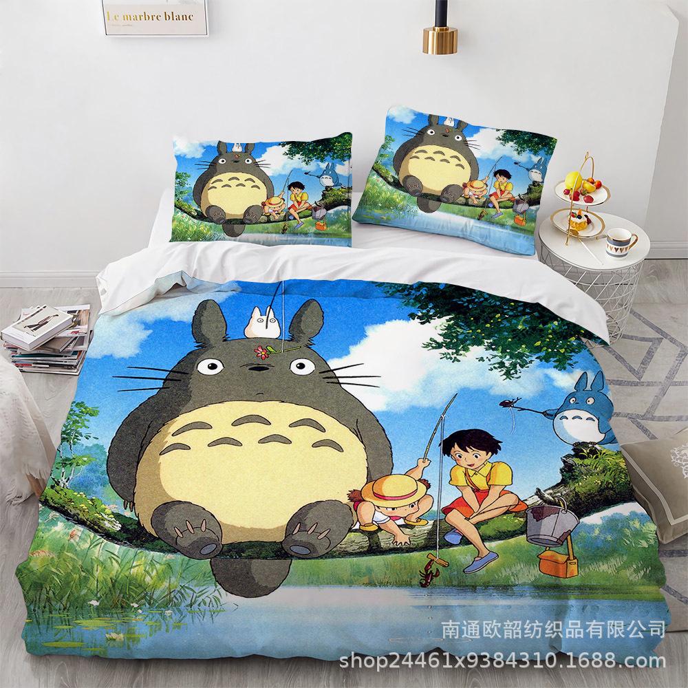 3D Digital Printing Cartoon Animation Chinchilla Bedding Three-Piece Set, Quilt Cover Pillowcase Four-Piece Set
