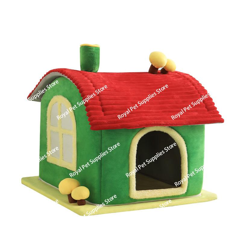 Four Seasons Universal House Cat Nest Cute Cat Semi-Closed Security Escape House Pet Supplies