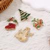 Korean Style Enamel Rhinestone Brooches Clothes Accessories Snowman Brooch Christmas Brooch  Daily